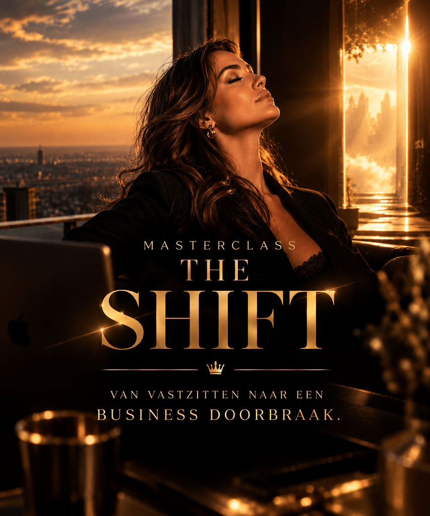 gouden businessdoorbraak bij zonsondergang
